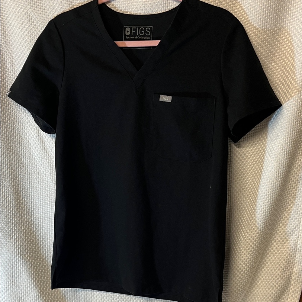 Figs Classic Black V-Neck Scrub set